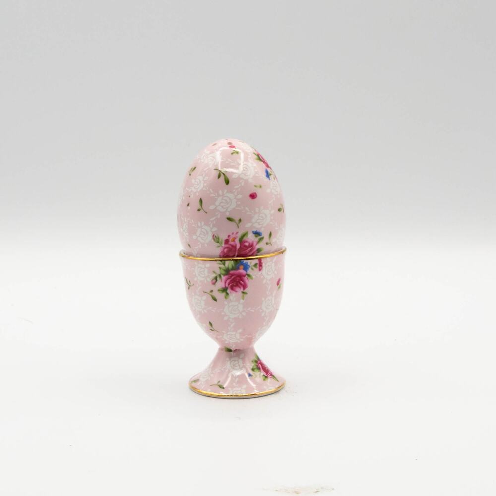 Vintage Ceramic Pomander Egg Cup With Egg Potpourri Room Diffuser Pink Rose